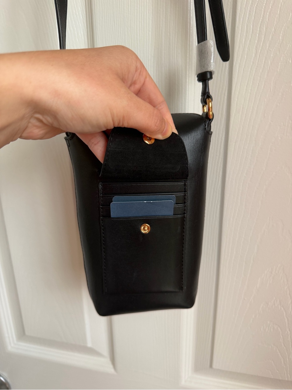 Cole Haan Black Leather Crossbody Phone Bag - Picture 4 of 5
